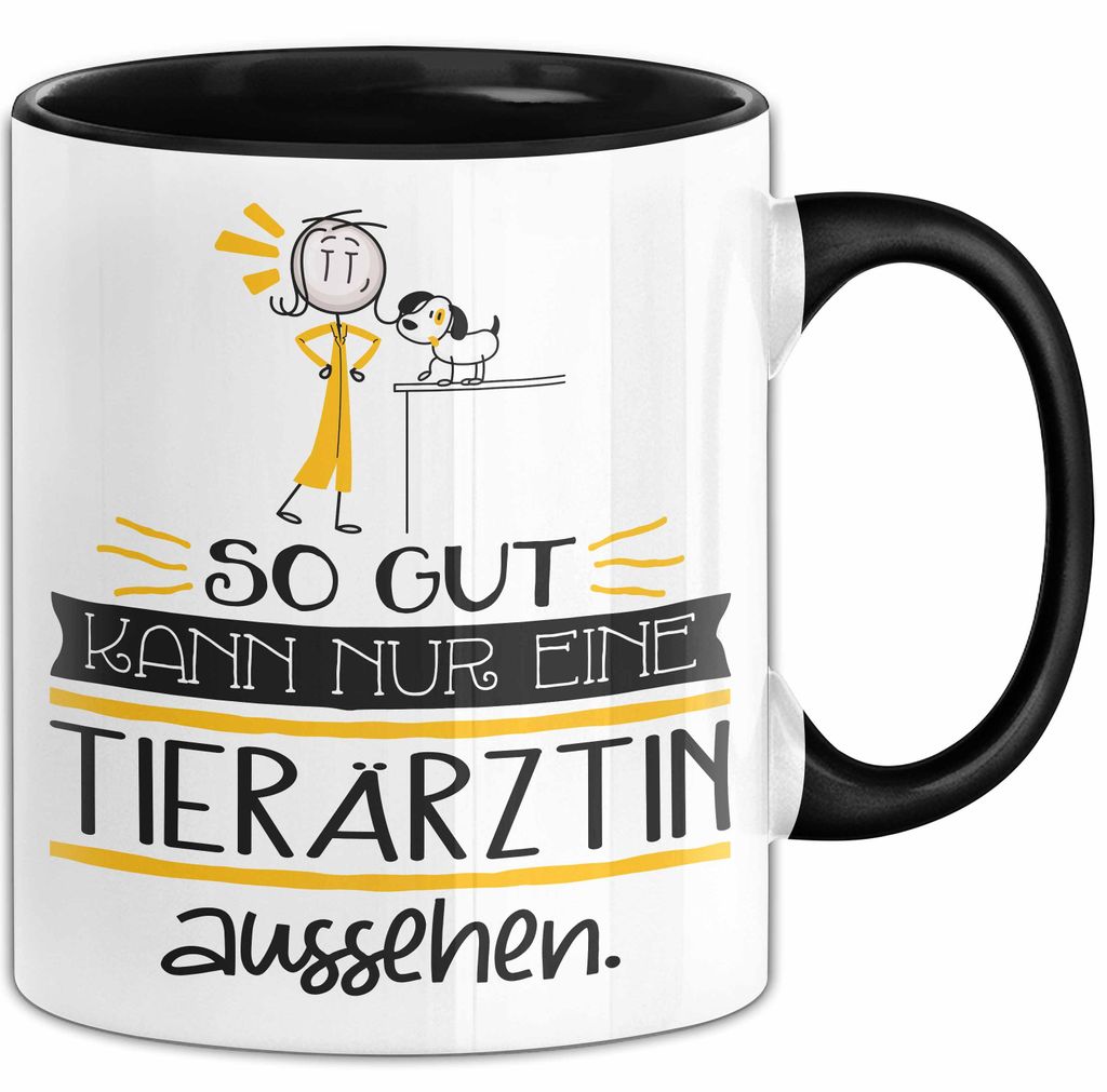 Tierärztin Geschenk Tasse So Gut Kann Nur Eine Tierärztin Aussehen Geschenkidee Geburtstag Weihnachten Lustig (Schwarz)
