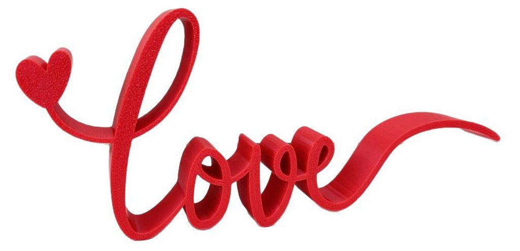Tischdekoration „Liebe“ – 3D-gedrucktes rotes Buchstabenschild, freistehend, ideal für Wohnzimmer, Schlafzimmer, Kaminsims oder Regal, Valen...