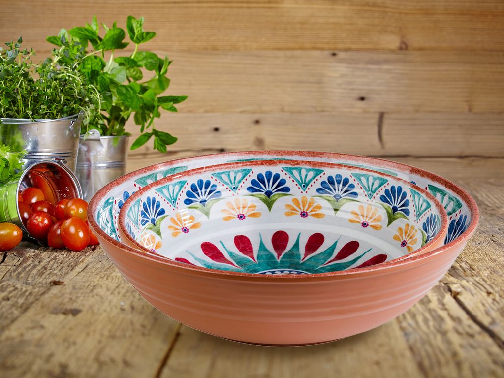 Campinggeschirr, Melamin Geschirrset, Picknickgeschirr bunt Produktbild 