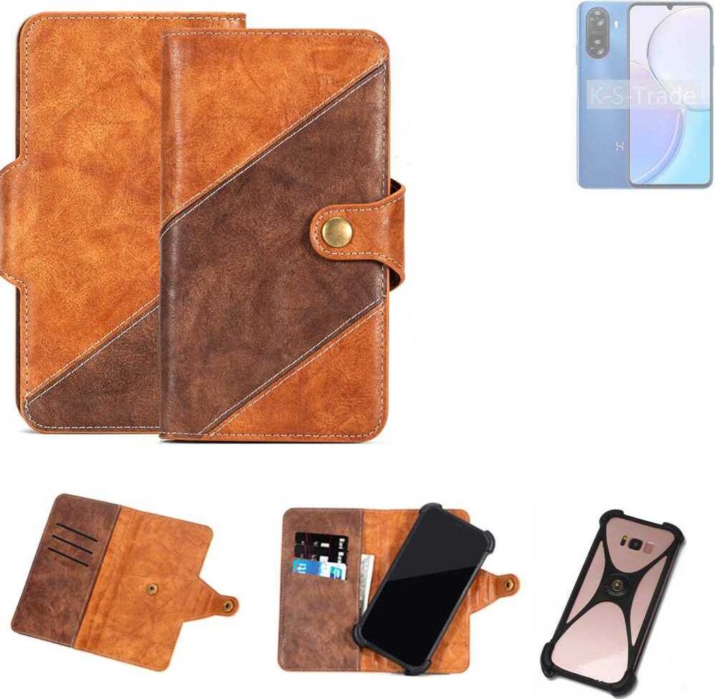K-S-Trade Handyhülle Schutzhülle Bookstyle Case Wallet-Case kompatibel mit Wiko Hi Enjoy 60s 5G Cover Klapphülle Kantenschutz Smartphone
