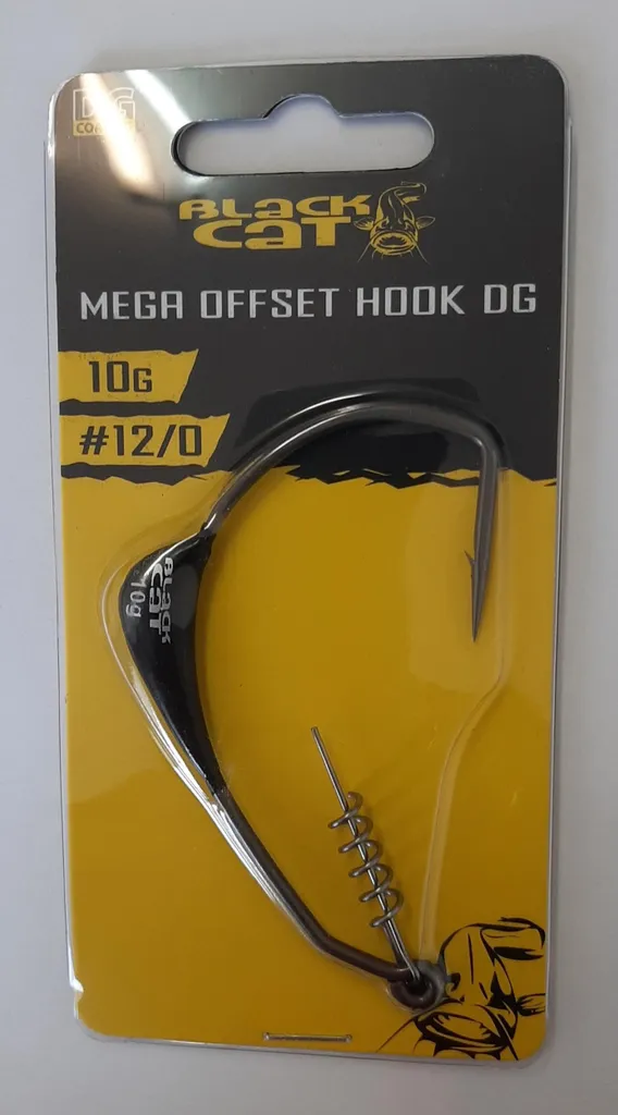 Hameçon Black Cat Mega Offset Hook DG Coating 12/0 10g pour silure