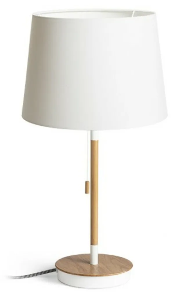 Lampe Keith Ambitus 30 Rendl avec port USB blanc et bois hêtre