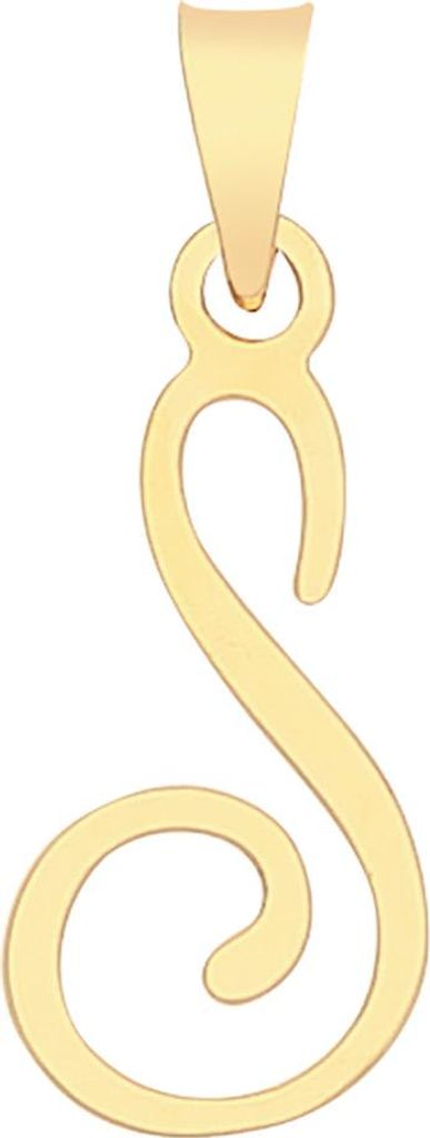 Eleganter 9 Karat (375) Gold Buchstaben / Initiale Damen - Anhänger - 24mm*10mm; TRS35333LTS