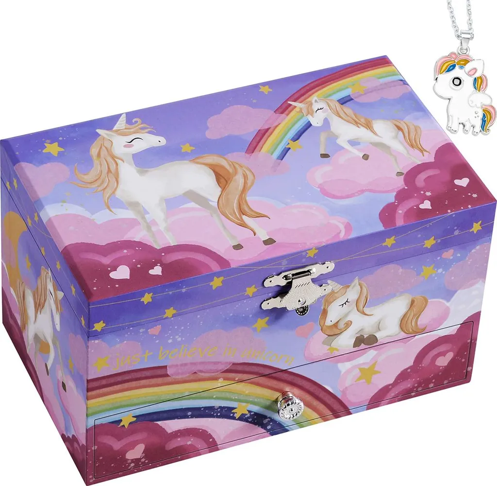 Scatola Musicale Portagioie Viola - Regalo Magico per Figlia e Nipote