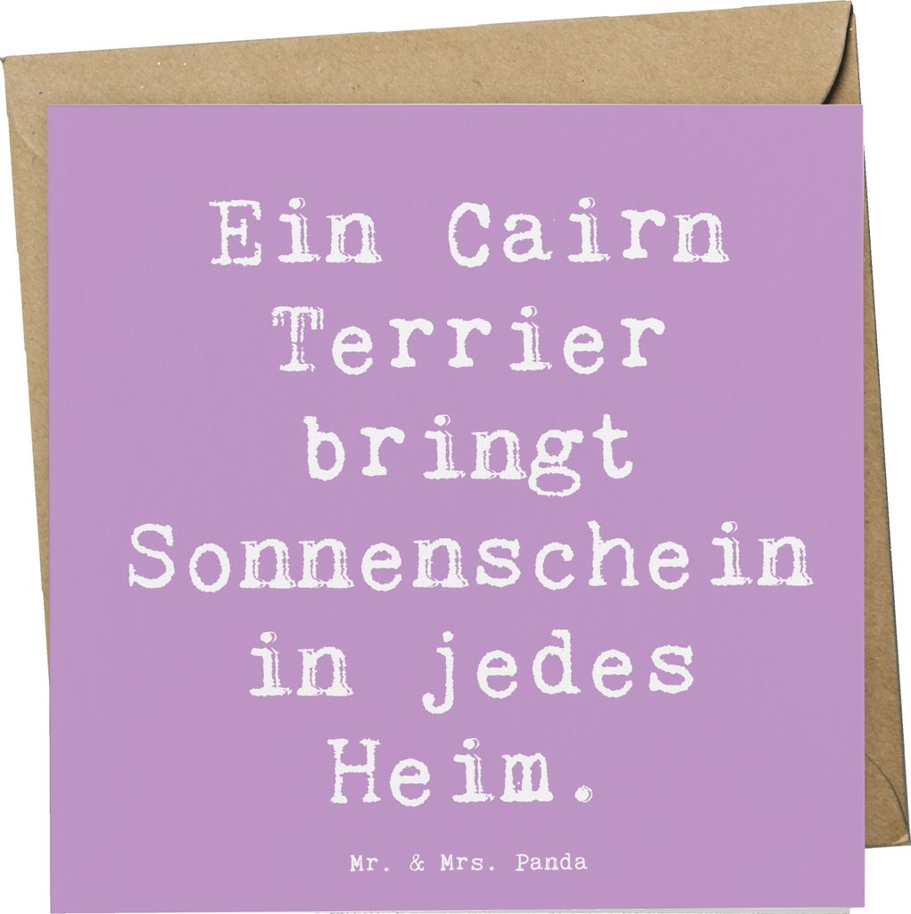 Mr. & Mrs. Panda Grußkarte Spruch Cairn Terrier Glück - Lavendeltraum - Geschenk, Klappkarte, Hunderassen Charakter, faltkarte, Glückwunschkarte...