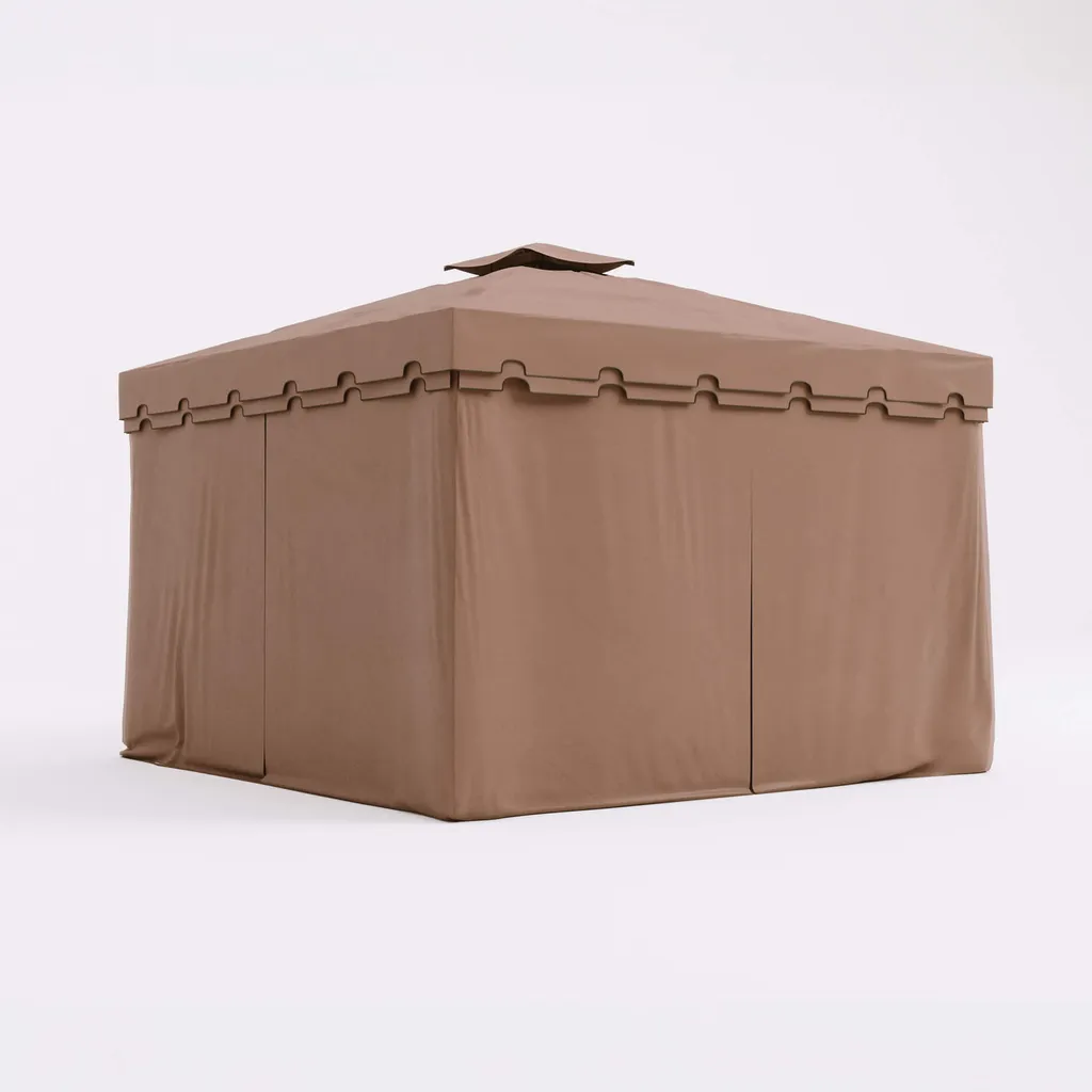 Tonnelle de jardin 3x3 m Nuxia Rebecca aluminium noir et beige marron