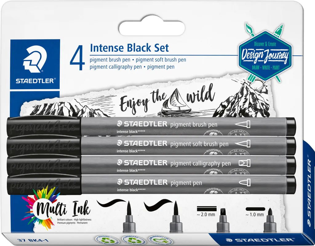 Staedtler 37 BK4-1 Pennello pittore pigmento set pennello fibra