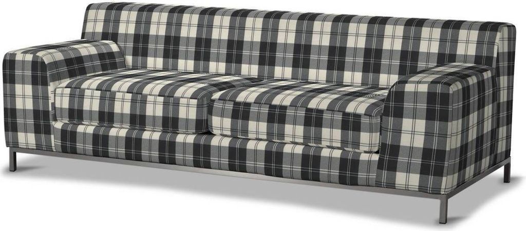 Dekoria Bezug für Kramfors 3-Sitzer Sofa, schwarz- weiss, Sofahusse, Kramfors 3-Sitzer
