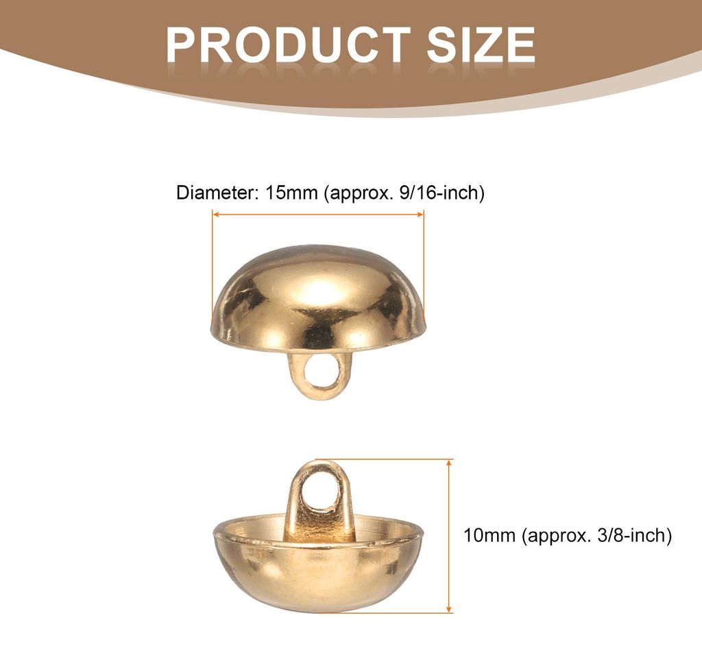 5 Stš¹ck Kn?pfe Gold, 15mm Halbrunde Pilzkappe Metallkn?pfe Handwerk Buttons mit Schaft, Bastelkn?pfe Rund N?hkn?pfe Ersatzkn?pfe Buttons fš¹r ...