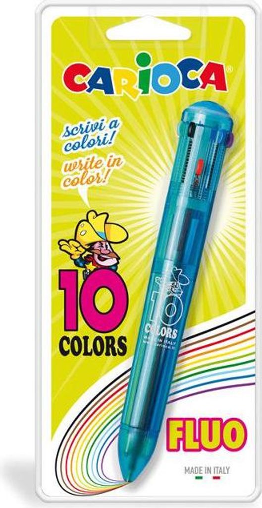 Carioca 10 Colors Multi Clip-on-Einziehkugelschreiber 1 Stück(e)