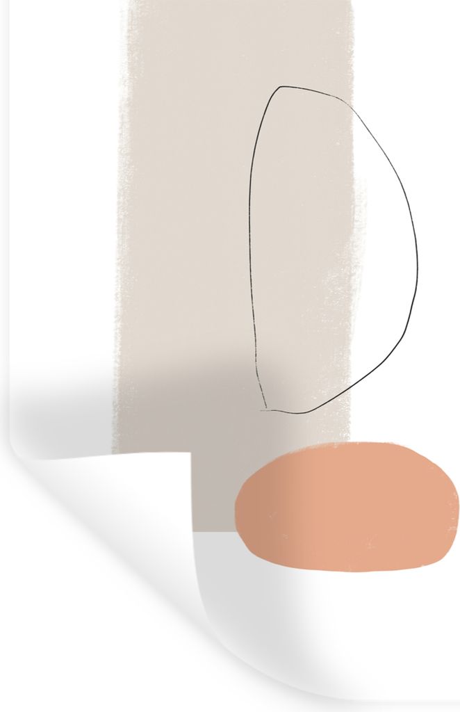 MuchoWow Wandtattoo Wandsticker Wandaufkleber Minimalismus - Pastell - Abstrakt 20x30 cm Selbstklebend und Repositionierbar - Sticker - Dekorfolie