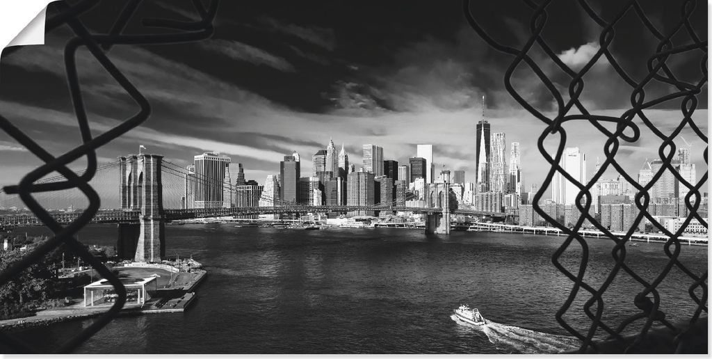 ARTland Poster Brooklyn Bridge New York I Größe: 60x30 cm