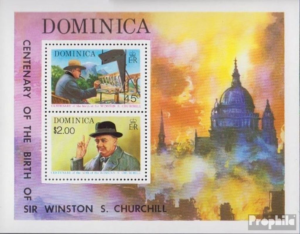 Briefmarken Dominica 1974 Mi Block26 (kompl.Ausg.) postfrisch Churchill