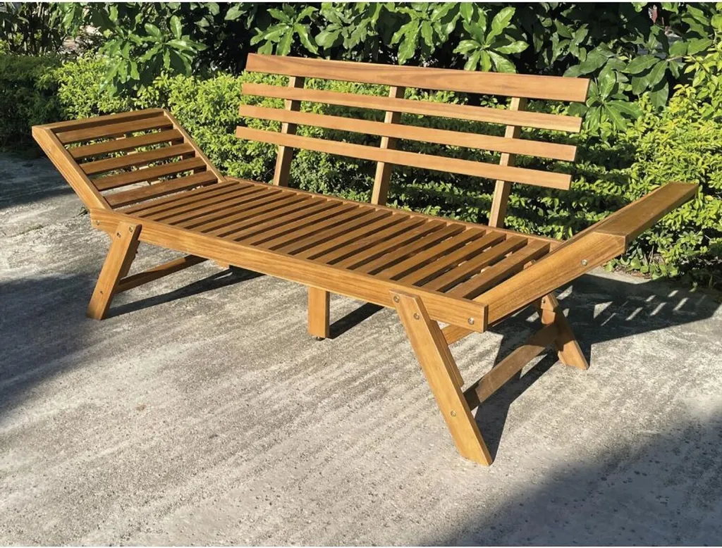 Banc Pliable Acacia 196cm - Solution gain de place pour Jardin - 15