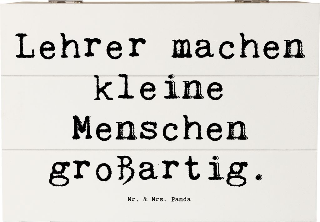 Mr. & Mrs. Panda Truhe Spruch Lehrer Großartig 22 x 15 cm - Weiß - Geschenk, Bedanken, Box, Dankbarkeit, Aufmerksamkeit, Geschenkbox, fotobox, Da...
