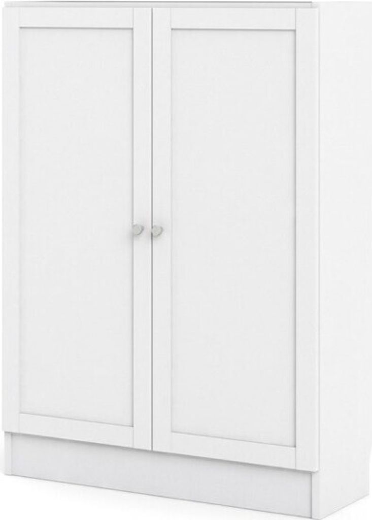 Base Regal mit 2 Türen, weiß, 107 cm hoch, 28 cm breit und 28 cm tief