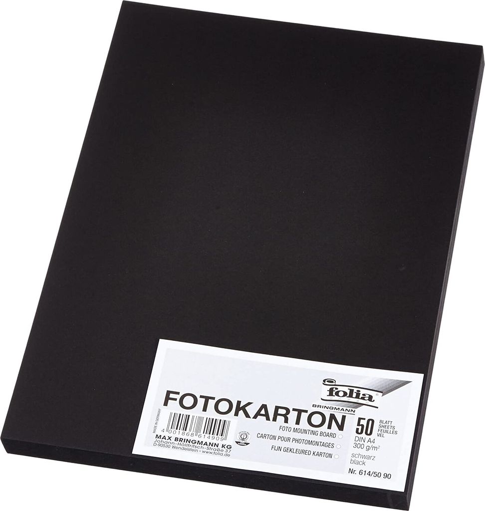 Folia 614/50 90 Carton photo - A4, noir Image du produit 