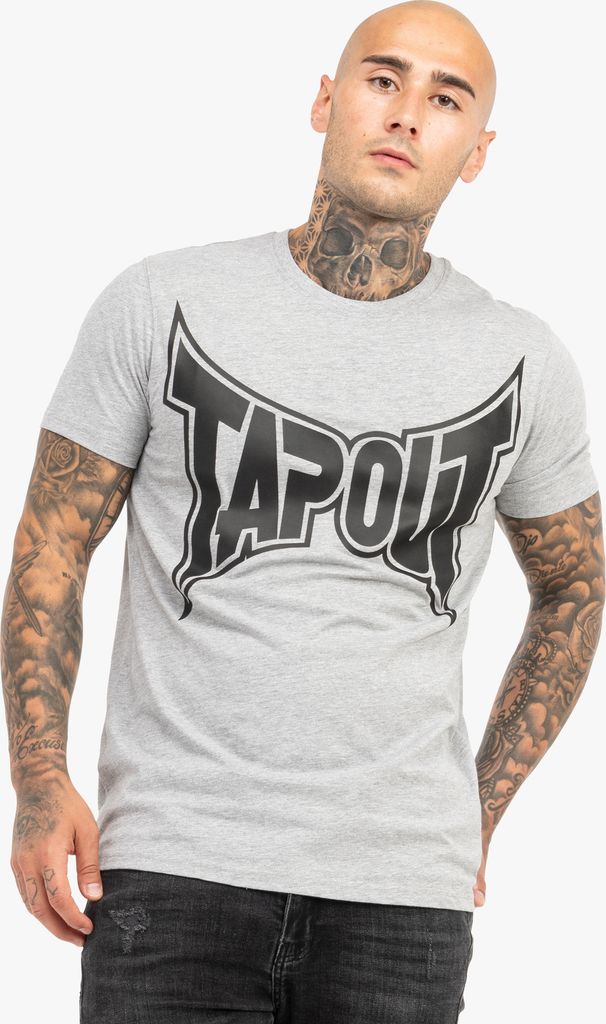 Herren T-Shirt normale Passform LOGO TEE Marl Grey/Black XXL Tapout