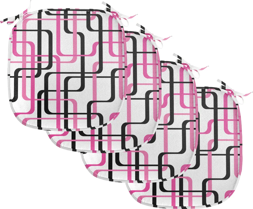 Cuscini Sedie 40x40 ABAKUHAUS: Pack da 4 Impermeabili Rosa e Nero