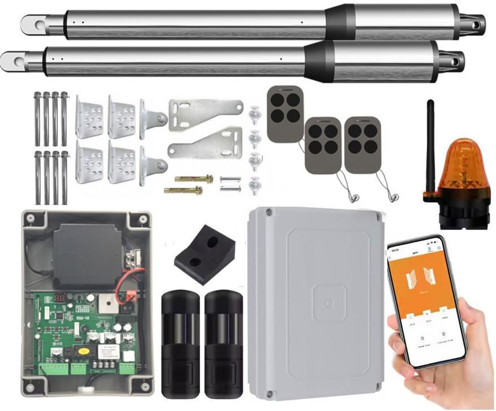 Set für zweiflügeliges Tor DE250 2x2,5m 400kg Wi-Fi Produktbild 