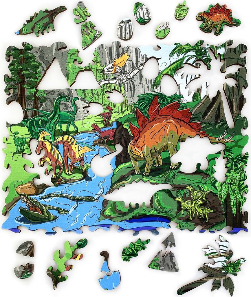 Ulanik Holzpuzzle Landdinosaurier Produktbild 