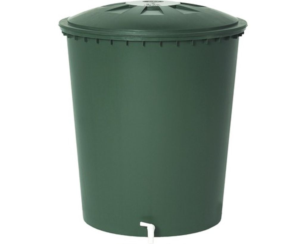 Tonneau d'eau 300 L vert avec couvercle et valve Image du produit 