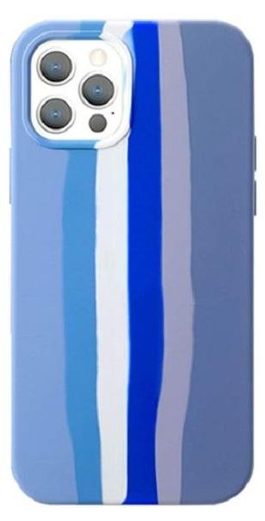 Hülle für iPhone 12 Mini Rainbow Blue Whale Flüssigsilikonhülle