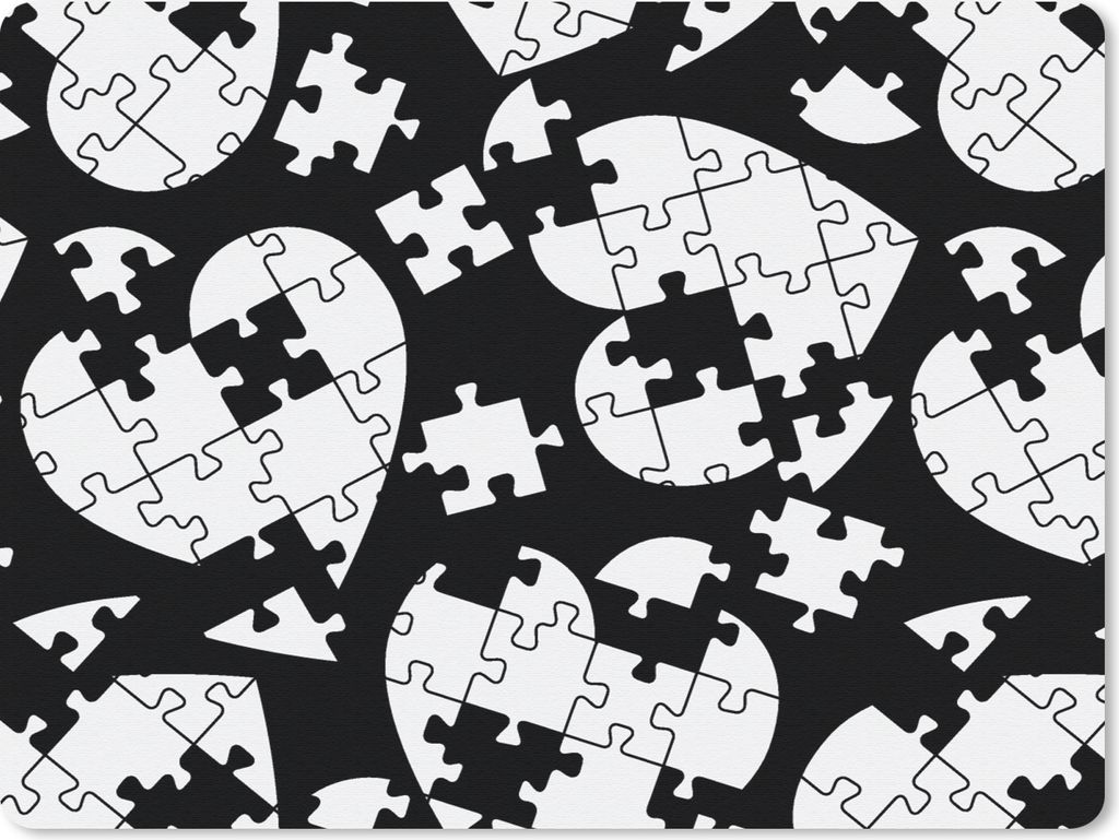 MuchoWow Mauspad Mousepad Mädchen - Puzzle - Herz - Muster - Mädchen - Kinder - Kinder 40x30 cm - Mousepads - Maus Mat - Pad - Mausunterlage - ...