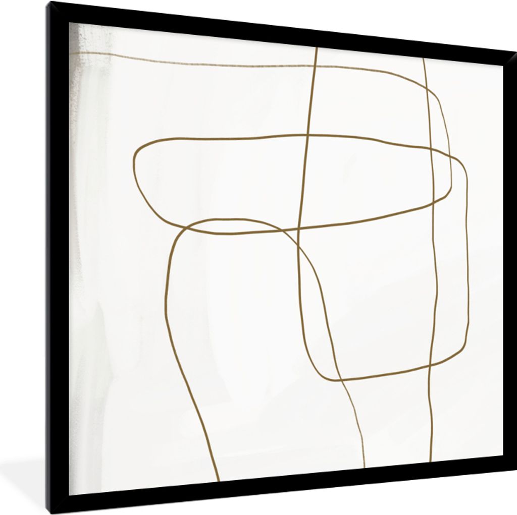 MuchoWow® Gerahmtes Poster Abstrakt - Linien - Taupe - Produktbild 