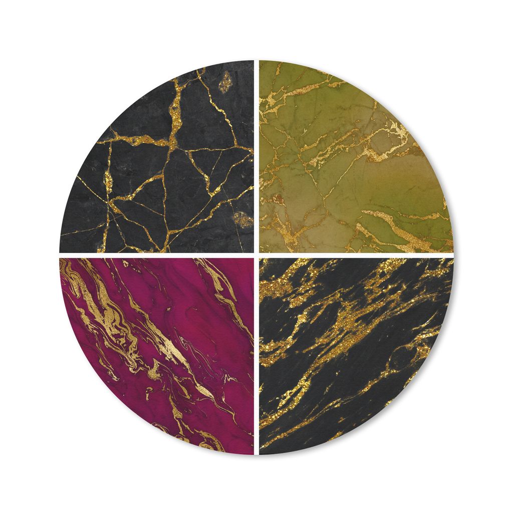 MuchoWow Mauspad Mousepad Marmor - Gold - Chic 50x50 cm - Mousepads - Maus Mat - Pad - Mausunterlage - Vinyl