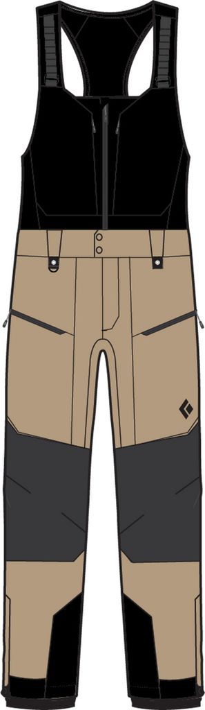 M Recon Stretch Pro Bibs, Khaki-Smoke, L, Men, Men's Outerwear Bottoms, Black Diamond