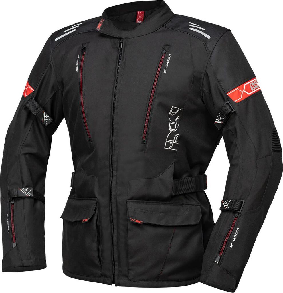 IXS Lorin-ST Motorrad Textiljacke, schwarz/rot, L