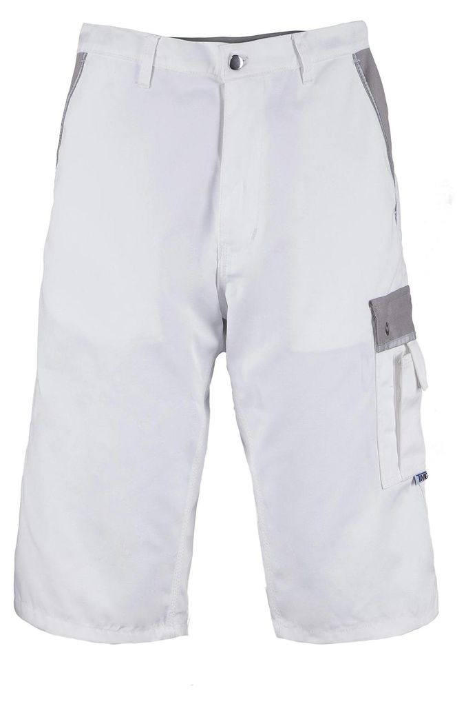 TMG Style Herren-Arbeitsshorts aus Canvas mit Cordura-Verstärkungen, 56, weiß