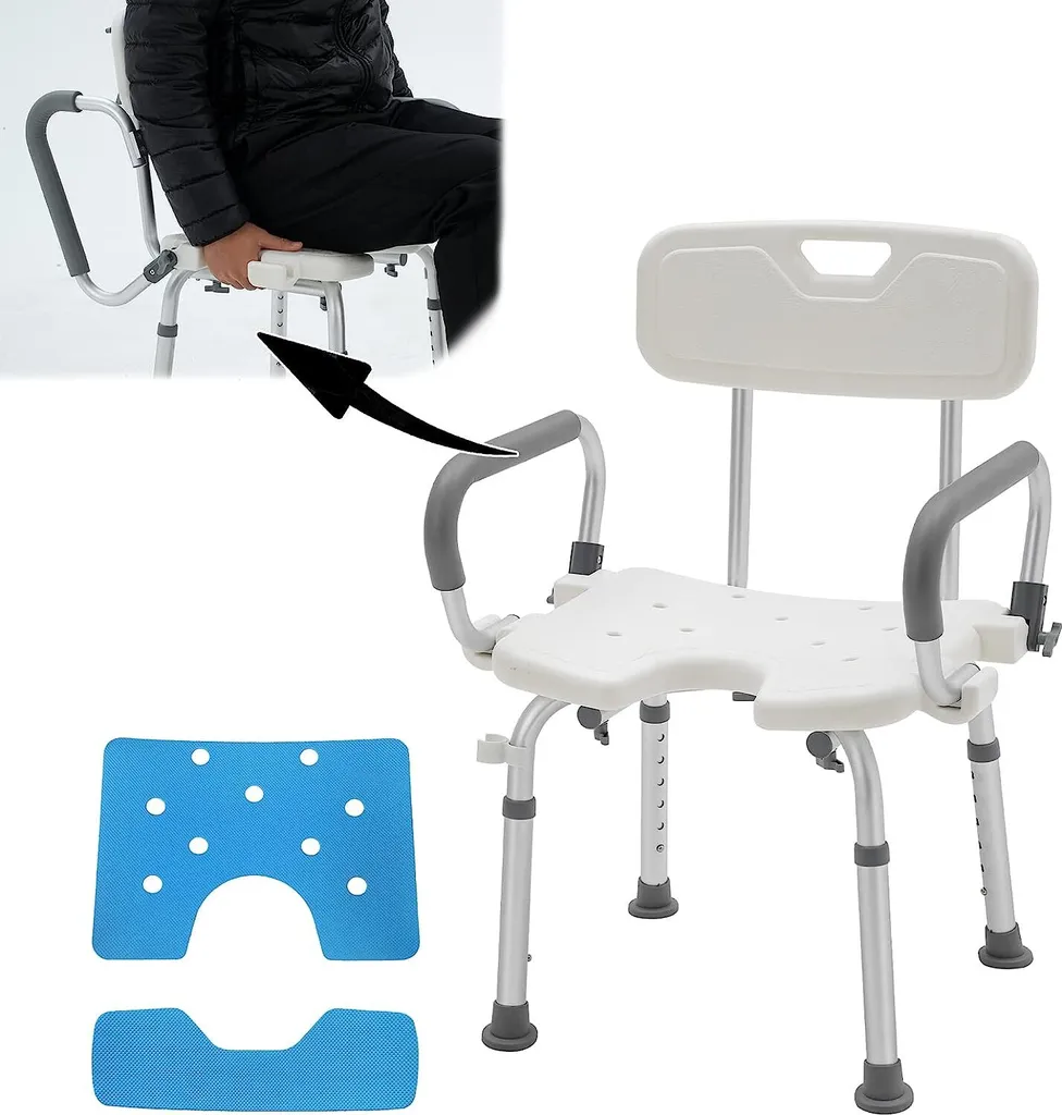 Siège de bain ergonomique antidérapant avec dossier pour senior CEEDIR
