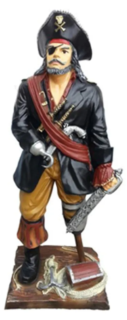Statue Pirate de Jardin 100cm - Aménagement Extérieur Thème Mer et Plage
