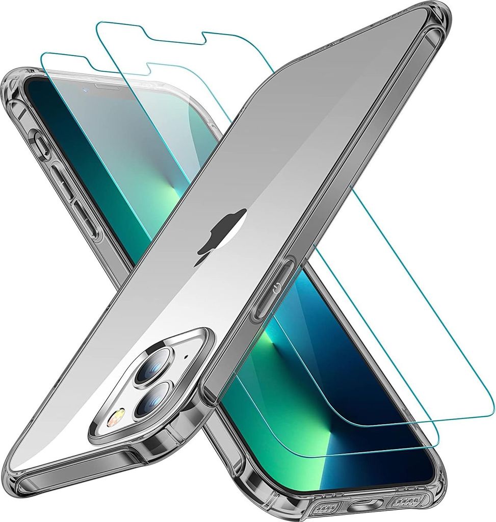 2 Coques Transparentes En Verre Trempé Pour Iphone 13 6,1' Image du produit 
