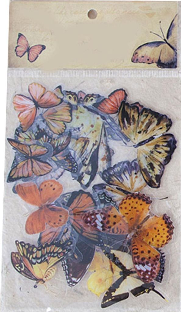 40 Blatt Schmetterlingsaufkleber im Vintage-Stil, selbstklebende PET-Aufkleber für Scrapbook-Notizbücher