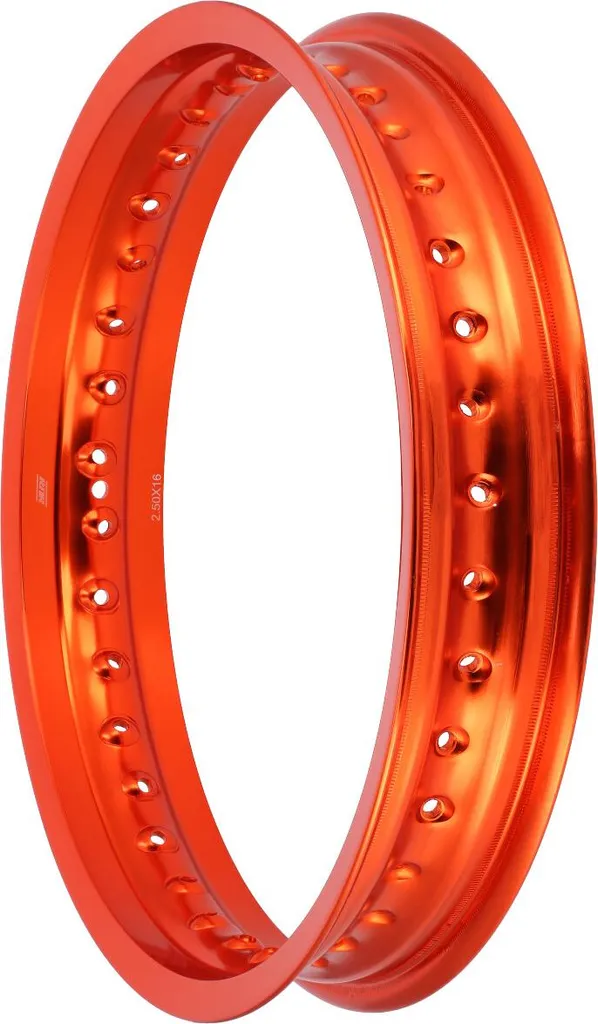 Jante en aluminium 2,5 x 16 pouces anodisée orange pour motocross