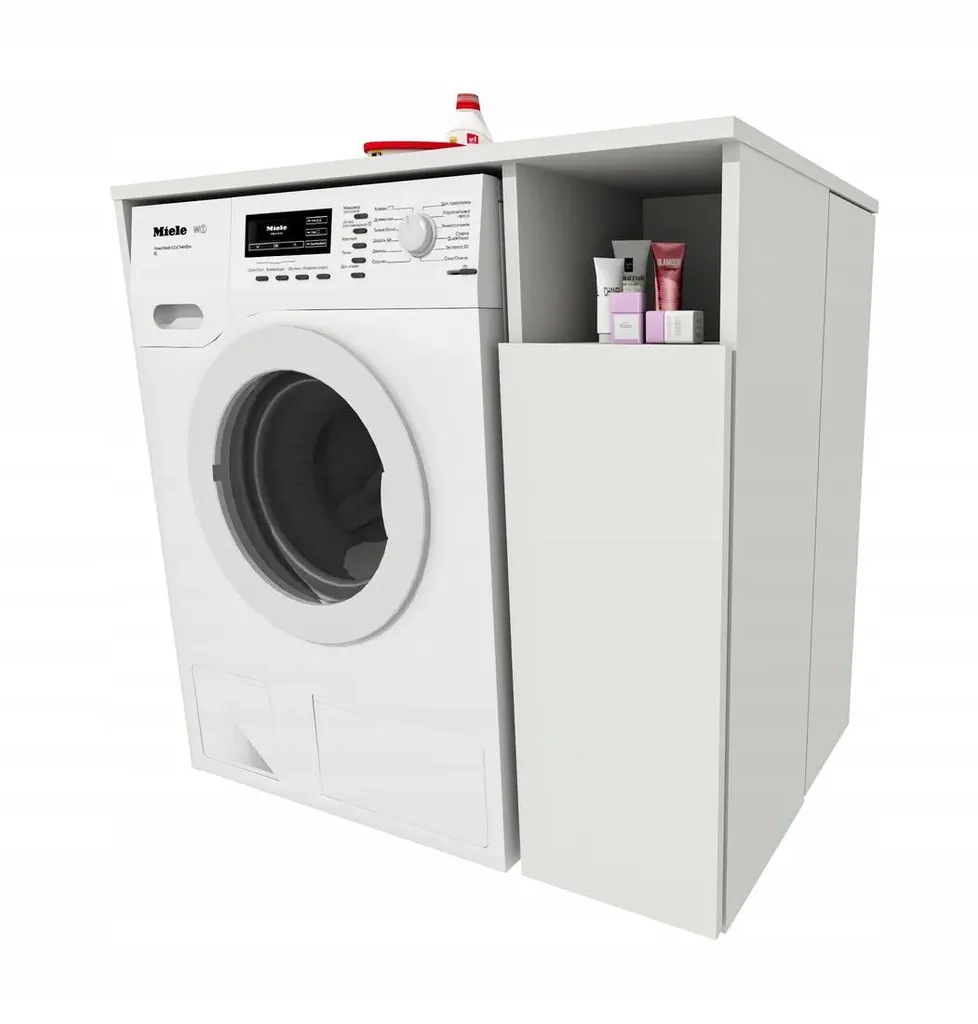 Armoire pour machine à laver blanche - Meuble de salle de bain 190 cm