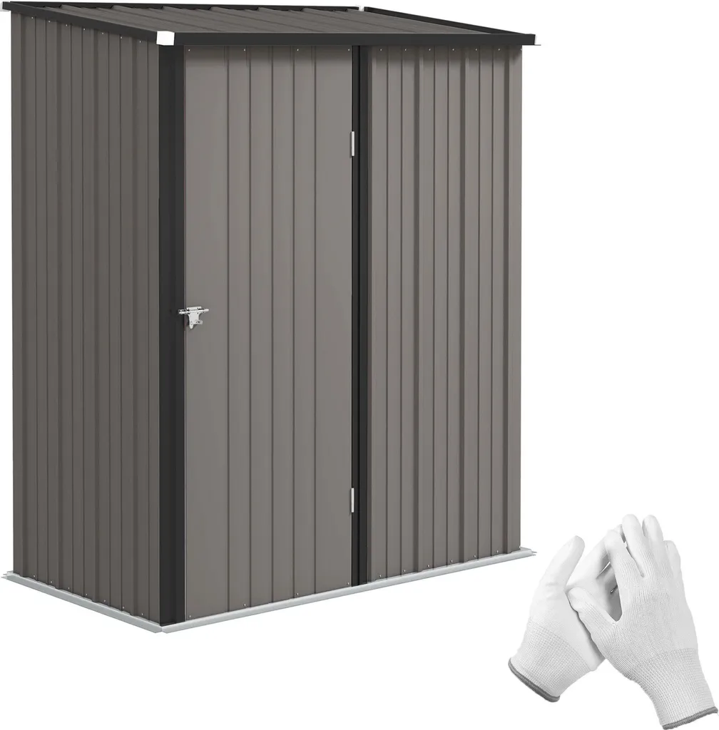 Rangement outils de jardin en métal 161 x 94 cm abri compact et haut