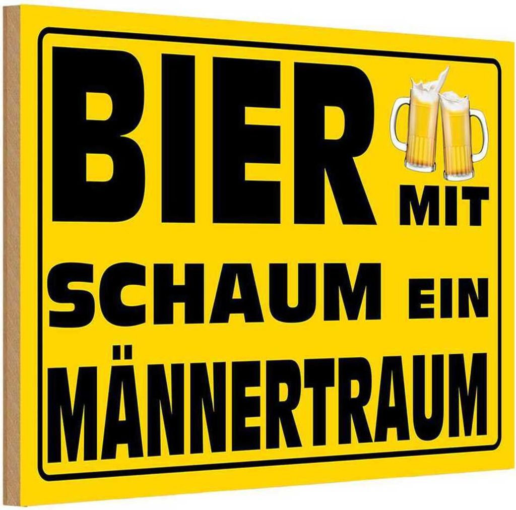 vianmo Holzschild 12x18 cm Bier mit Schaum ein Männertraum