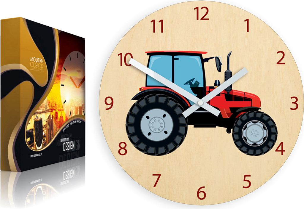 ModernClock, wanduhr, Wanduhr für Kinder Tractor, Silent Wanduhr, 30cm
