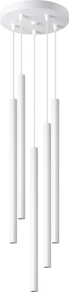 Suspension VELINO Blanche 5xG9 Pure Lume - Luminaire Métal 110cm