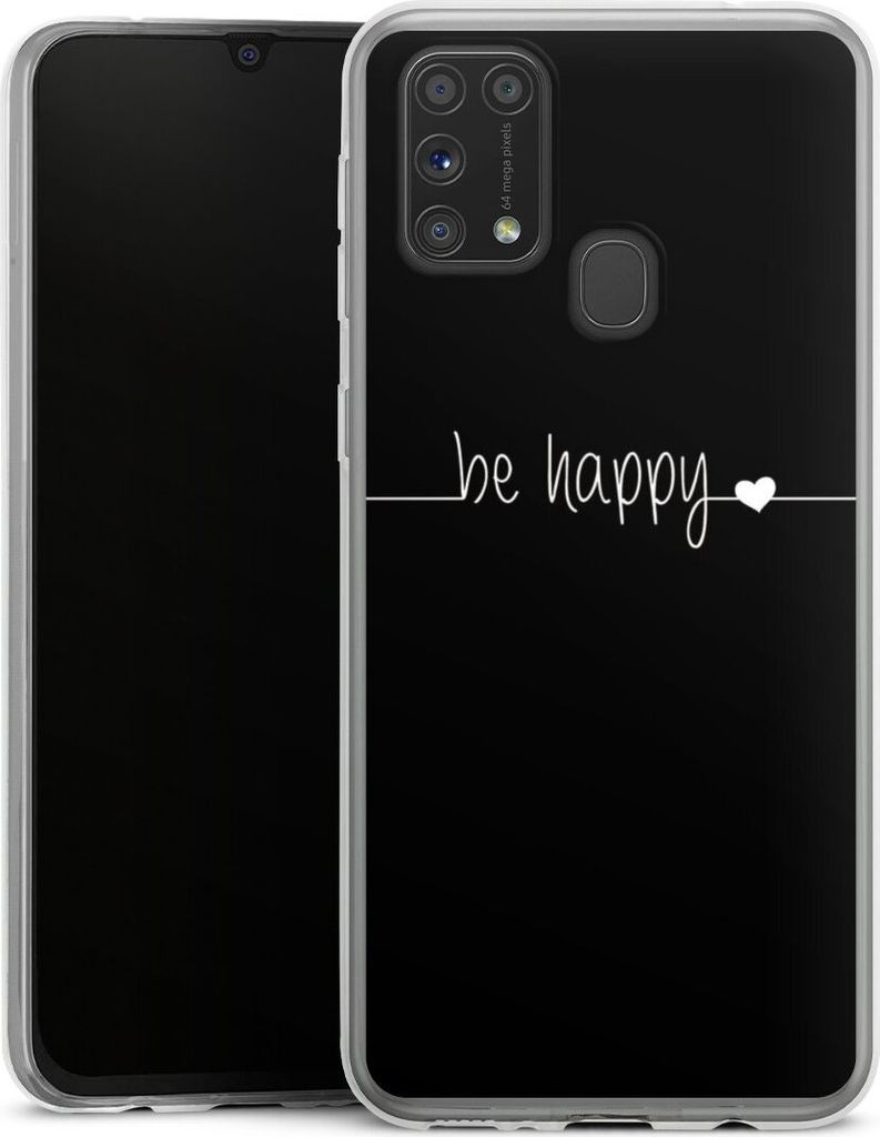 DeinDesign Slim Hülle für Samsung Galaxy M31 Silikon Case Ultra Dünn Handyhülle Glück Sprüche Statement
