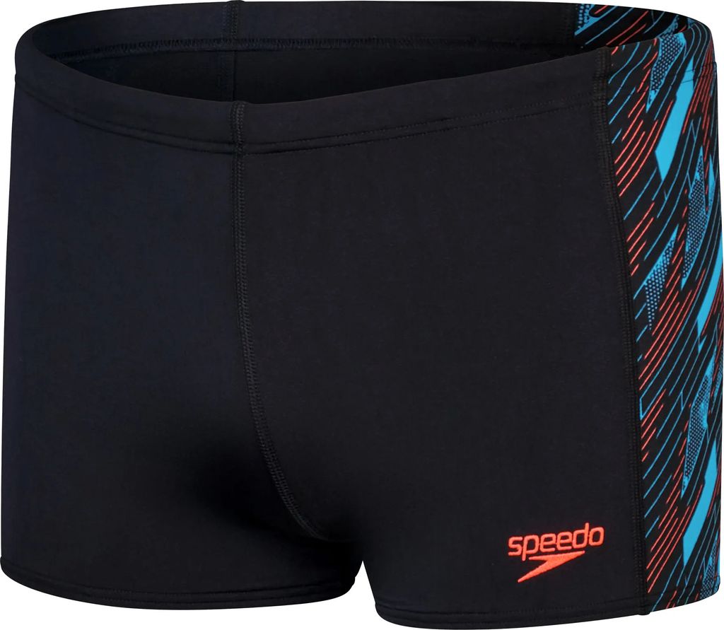 Speedo Hyperboom Badehose Herren chlorbeständig, Farbe:Schwarz-Blau, Größe:6