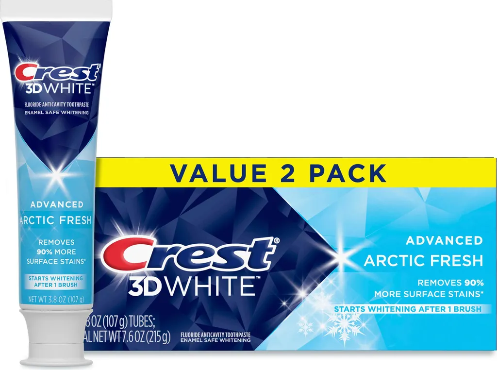Crest 3D White Arctic Fresh Zahnpasta, 3,8 OZ (107 g), confezione da 2 pz
