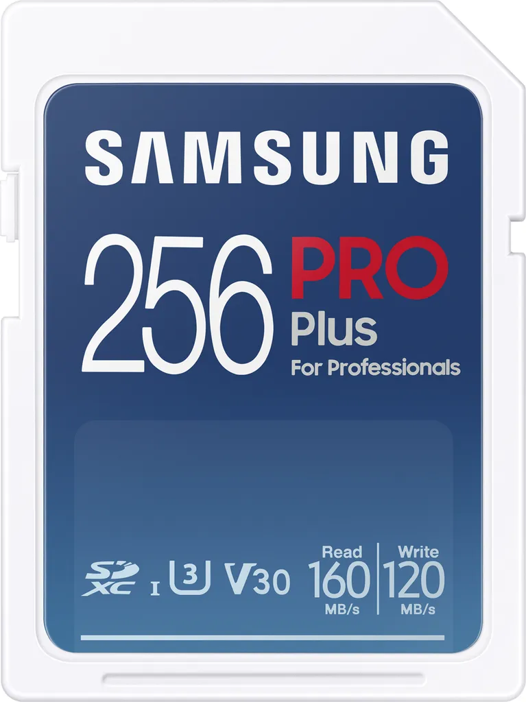 Carte SD Samsung PRO Plus 256 Go à écriture rapide 130 Mo/s stable