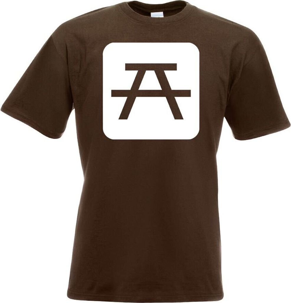 Kiwistar - T-Shirt - Chocolate - Picknickplatz Pause Piktogramme Herren Funshirt Bedruckt Design Sprüche Spruch Motive - mit Motiv Bedruckt - Funs...