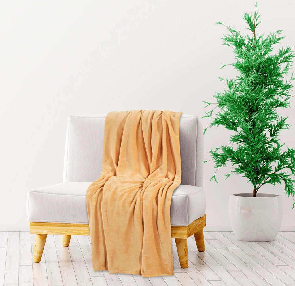 Möbel Decke Gelb 200x240 cm Polyester - Decken 136274