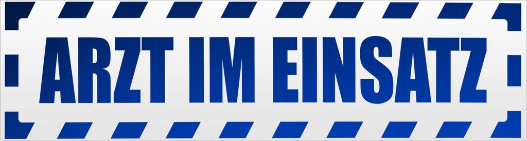Kiwistar Arzt im Einsatz Motiv 1 gestreift Magnetschild Schild magnetisch - 60cm Blau - reflektierend - Magnetfolie für Auto PKW Kfz